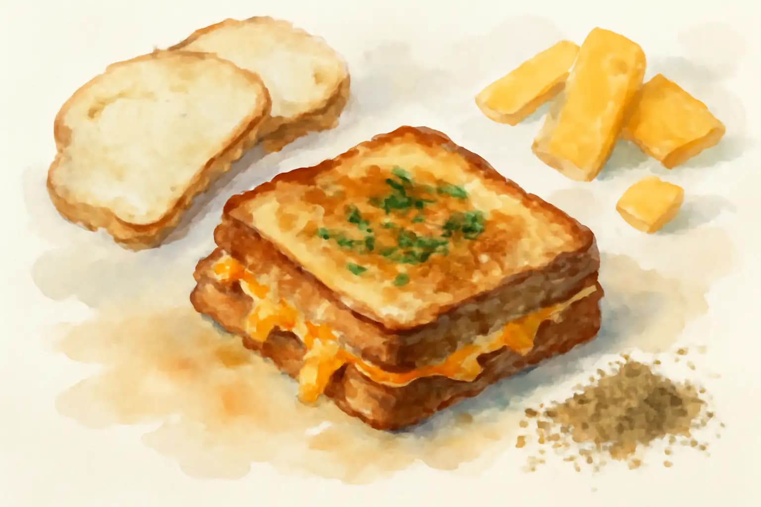 Illustration for Spicy Coriander Cheese Toastie